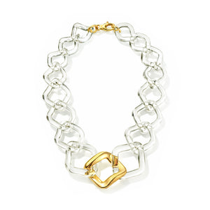Oversized Twisted Link Lucite Necklace