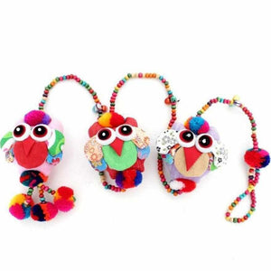 Owl Pom Pom Multicolor Garland Decor - Thailand
