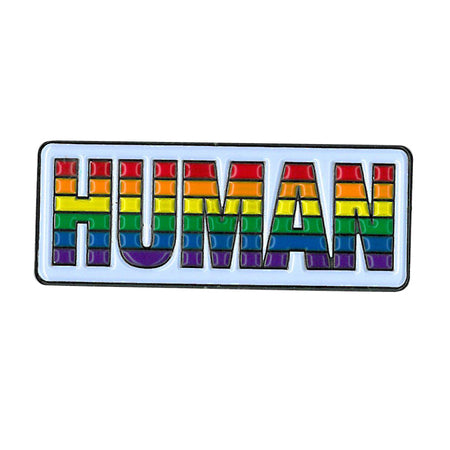 Rainbow Pride "Human" Enamel Pin