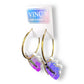 Last Chance! Chopped Heart Hoops - Dreamy Iridescent