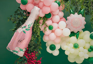 Pastel Pink Foil Flower Balloon – 23" | Includes Straw (Air or Helium Fill)