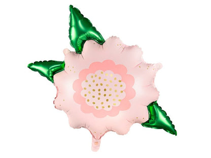 Pastel Pink Foil Flower Balloon – 23" | Includes Straw (Air or Helium Fill)