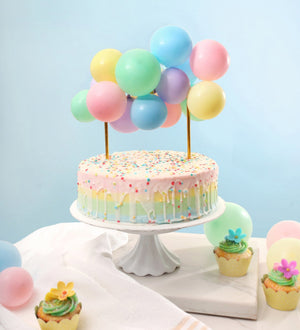 Pastel Rainbow Mini Balloon Cake Topper