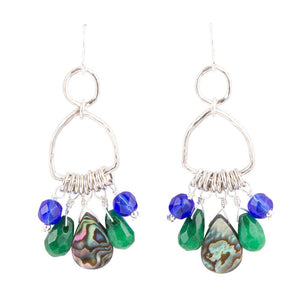 Peacock Abalone Drop Earrings
