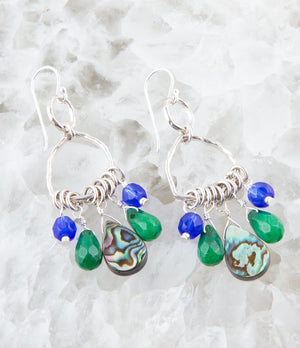 Peacock Abalone Drop Earrings