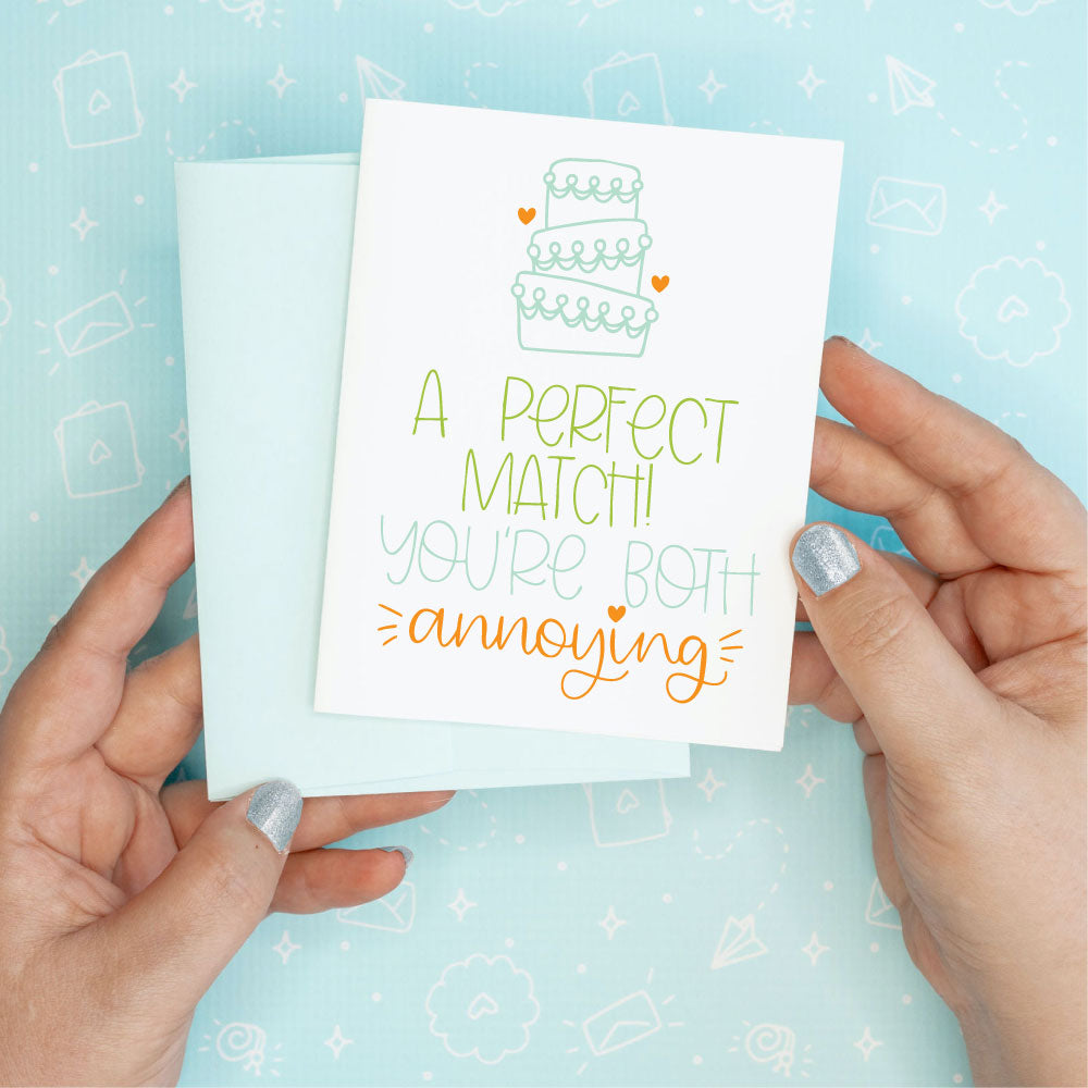 Perfect Match Wedding Engagement Funny Greeting Card