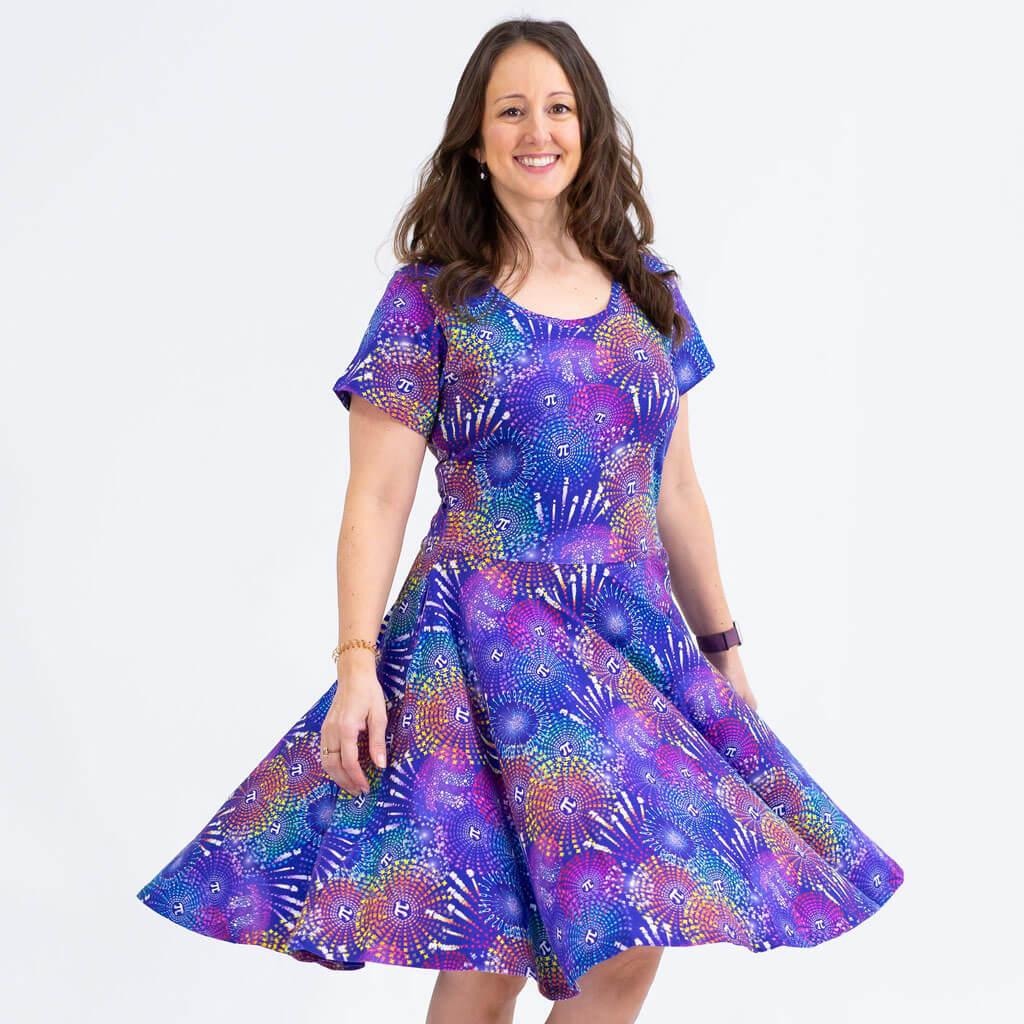 Adult Pi Fireworks Super Twirler Dress with Pockets