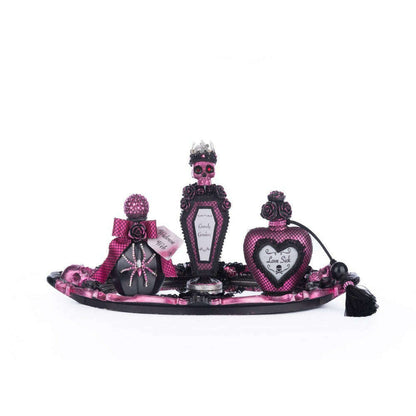 Pink Passion Vanity Tray with Bottles Set | Halloween Decor | Katherine's Collection