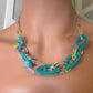 Teal and Terrazo Link Necklace