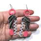 Arch Mobile Earrings - Pink & Grey