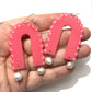 Pink Scallops with Pearls earrings