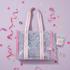 Confetti-filled Clear Vinyl Tote Bag