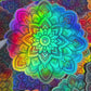 Bespattered Facade Pastel Rainbow Flower Mandala Holographic Sticker