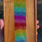 Glitterwhore Rainbowgasm Small Rectangular Acacia Wood Tray