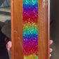Glitterwhore Rainbow Medium Rectangular Acacia Wood Tray