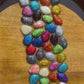 Glittery Rainbow Pebbles Medium Round Acacia Wood Tray