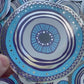 Bespattered Facade Metallic Silver and Blue Doodle Evil Eye Sticker