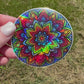 Bespattered Facade Holographic Rainbow Floral Mandala Refrigerator Magnet