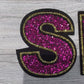 Everyone's Second Favorite Word Pink Glitter Gold Embroidered Patch Set