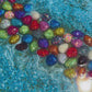 Glittery Rainbow Pebbles Large Round Acacia Wood Tray
