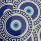 Bespattered Facade Greek-Inspired Metallic Gold and Blue Evil Eye Sticker