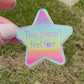 Bespattered Facade Holographic Rainbow This Doesn't Feel Fine Sticker