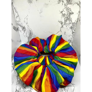 Rainbow Pride Flag Striped Scrunchie