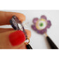 Purple Flower Earrings With Eyes by Laliblue