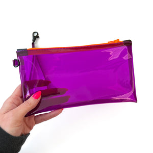 Transparent Vinyl Wristlet Pouch | ultraviolet purple