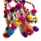 Pyramid XL Pom Pom Bag Charm | Handmade Zipper Pull with Beads and Shells | Thailand