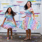 Adult "Smarty Paints" Rainbow Art Supplies Super Twirler Dress with Pockets
