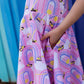 "Rainbow Roadwork" Construction Trucks Super Twirler Dress with Pockets
