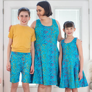 "Summer School" Rainbows of Fish Drawstring Shorts with Pockets