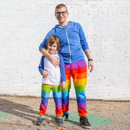Adult "Paint the Town" Rainbow Fuzzy Fleece Joggers with Pockets