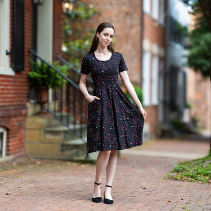 Rainbow Constellations Glow-in-the-Dark Twirl Dress with Pockets