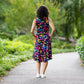 Rainbow Ginkgo Leaves Sleeveless Fit & Flare Dress