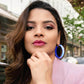 Large Rave Lucite Hoops in Blue