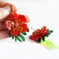 Red Tropical Flower Earrings by Laliblue