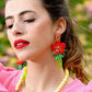 Red Tropical Flower Earrings by Laliblue