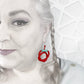 Loopy Earrings in Red and Aqua