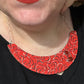 Red Atomic Boomerang Bib Necklace