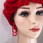 Red Breeze Block Earrings