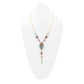 Regalia Blue Abalone Golden Y Necklace
