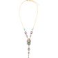 Regalia Blue Abalone Golden Y Necklace