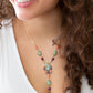 Regalia Blue Turquoise Purple and Orange Coral Golden Y Necklace