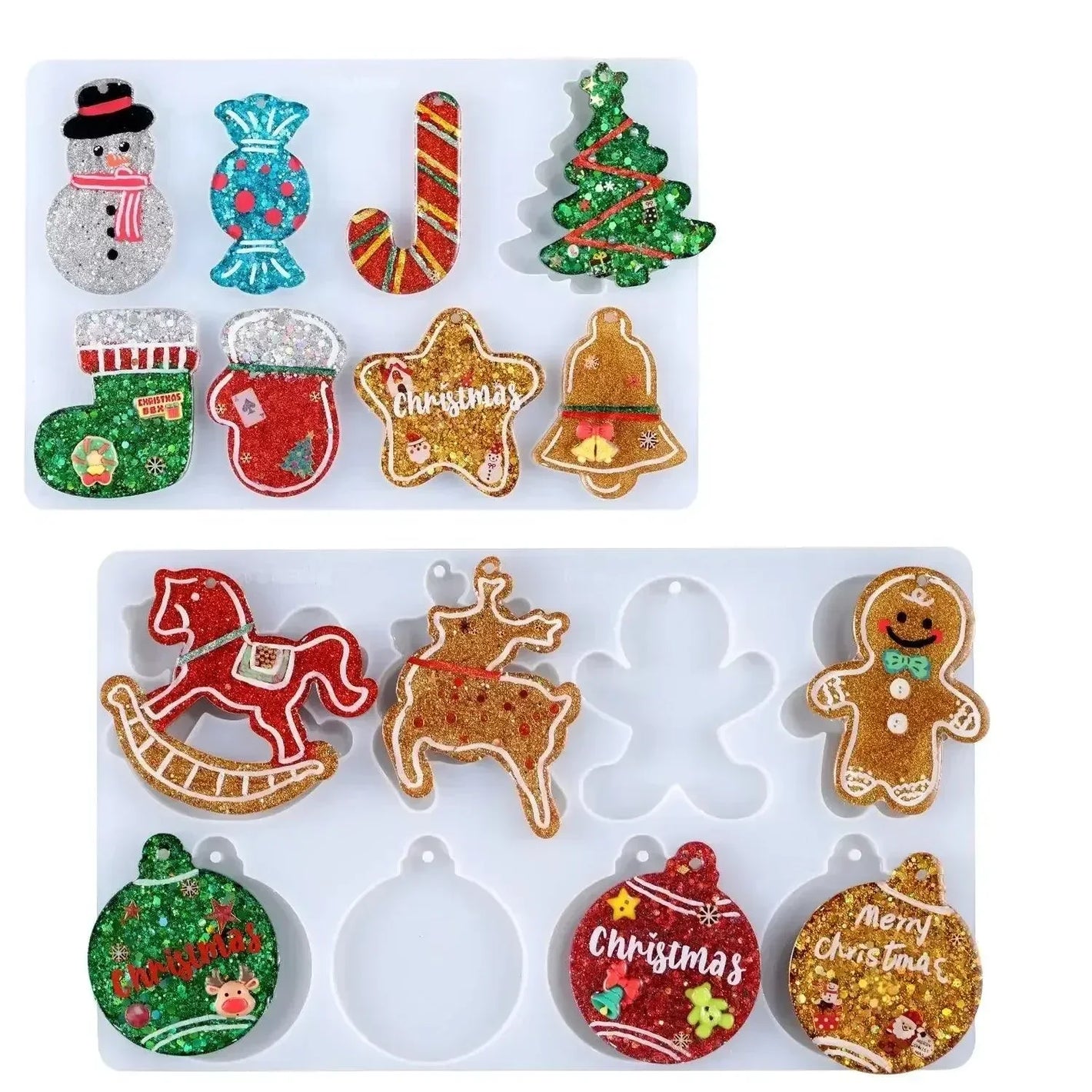 Let's Resin Silicone Mold - Christmas Ornament Holiday Shapes