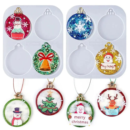 Let's Resin Silicone Mold - Round Christmas Ornaments