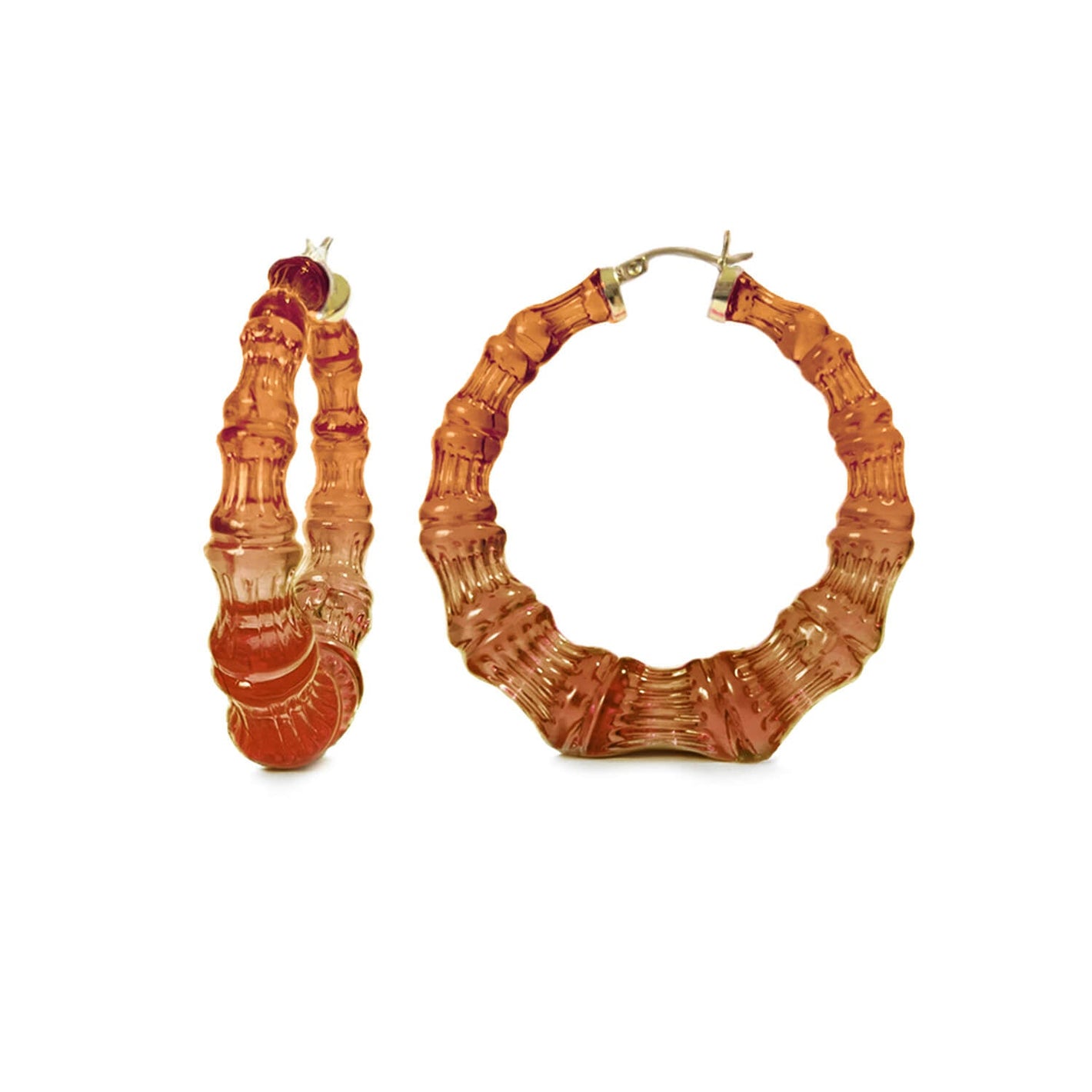 Rum & Coke Lucite Bamboo Hoop Earrings