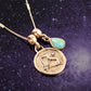 Sagittarius - Zodiac Blue Turquoise Golden Charm Necklace