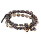 Sepia Sea Black Smoky Quartz and Blue Abalone Bracelet Set